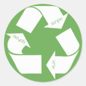Symbool recyclen ronde sticker (Voorkant)