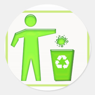 Symbool recyclen ronde sticker