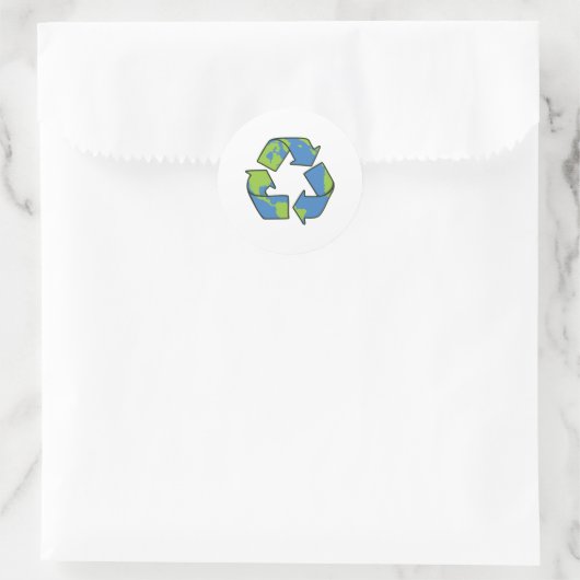 Symbool recyclen ronde sticker (Tas)