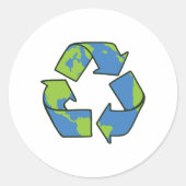 Symbool recyclen ronde sticker (Voorkant)