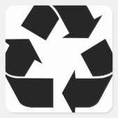 Symbool recyclen vierkante sticker (Voorkant)