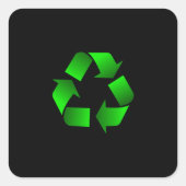 Symbool recyclen vierkante sticker (Voorkant)
