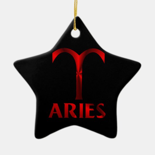 Symbool Red Aries Horoscope Keramisch Ornament (Voorkant)