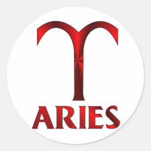 Symbool Red Aries Horoscope Ronde Sticker