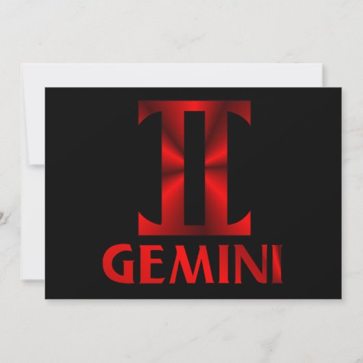 Symbool Red Gemini Horoscope Kaart (Voorkant)