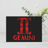 Symbool Red Gemini Horoscope Kaart (Staand voorkant)