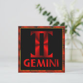 Symbool Red Gemini Horoscope Kaart (Staand voorkant)