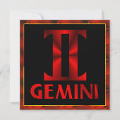 Symbool Red Gemini Horoscope Kaart (Voorkant)