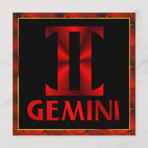 Symbool Red Gemini Horoscope Kaart