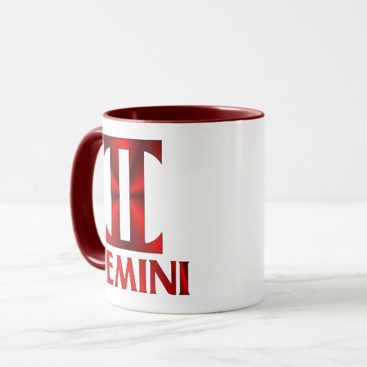 Symbool Red Gemini Horoscope Mok (Voorkant links)