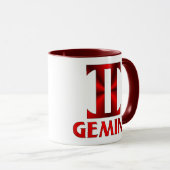 Symbool Red Gemini Horoscope Mok (Voorkant rechts)