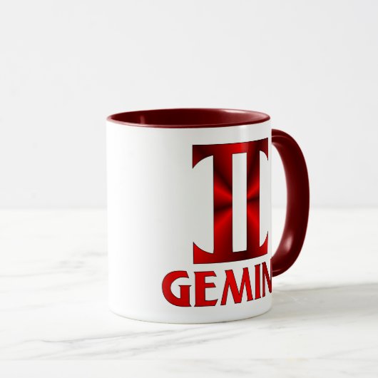 Symbool Red Gemini Horoscope Mok (Voorkant rechts)