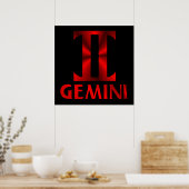 Symbool Red Gemini Horoscope Poster (Keuken)