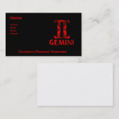 Symbool Red Gemini Horoscope Visitekaartje (Voorkant / Achterkant)