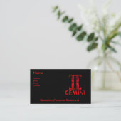 Symbool Red Gemini Horoscope Visitekaartje (Staand voorkant)