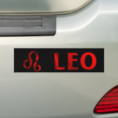 Symbool Red Leo Horoscope Bumpersticker (Op auto)