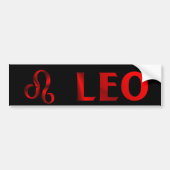 Symbool Red Leo Horoscope Bumpersticker (Voorkant)