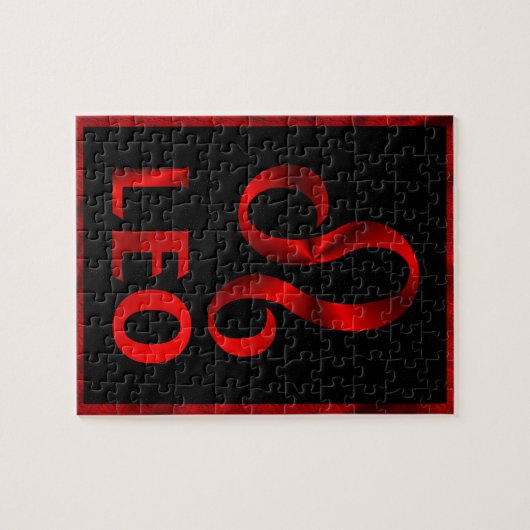 Symbool Red Leo Horoscope Legpuzzel (Horizontaal)