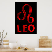 Symbool Red Leo Horoscope Poster (Keuken)