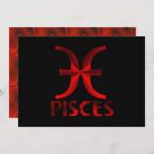 Symbool Red Pisces Horoscope Kaart (Voorkant / Achterkant)