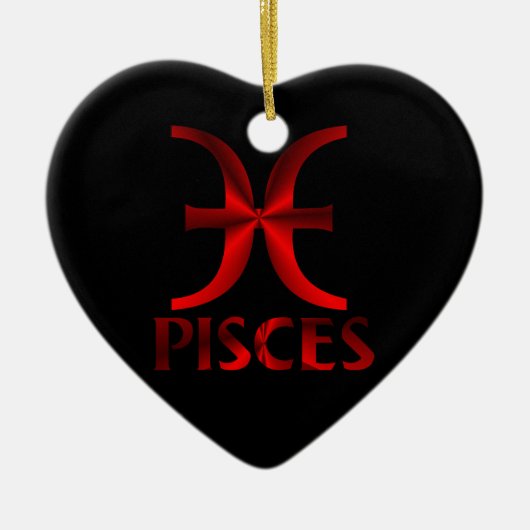 Symbool Red Pisces Horoscope Keramisch Ornament (Voorkant)