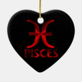Symbool Red Pisces Horoscope Keramisch Ornament (Achterkant)