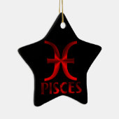 Symbool Red Pisces Horoscope Keramisch Ornament (Rechts)