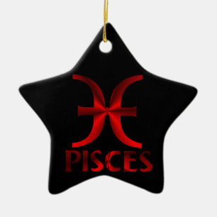 Symbool Red Pisces Horoscope Keramisch Ornament
