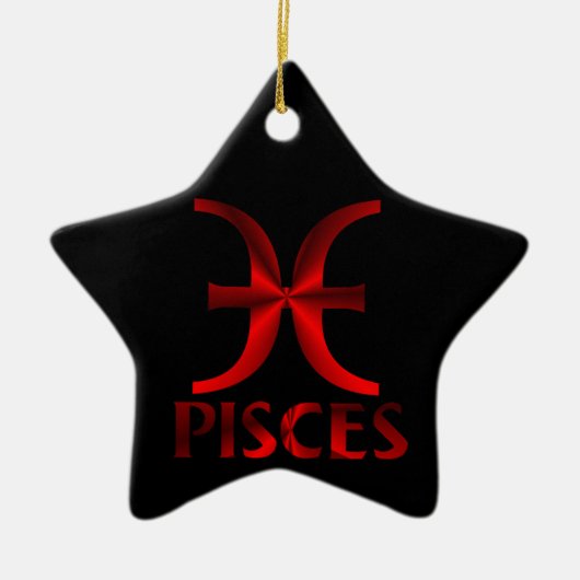 Symbool Red Pisces Horoscope Keramisch Ornament (Voorkant)