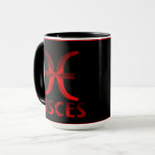 Symbool Red Pisces Horoscope Mok (Voorkant links)