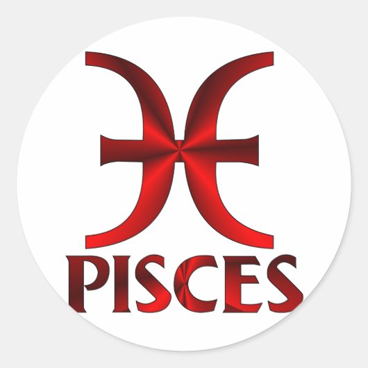 Symbool Red Pisces Horoscope Ronde Sticker (Voorkant)