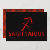 Symbool Red Sagittarius Horoscope Kaart (Voorkant / Achterkant)