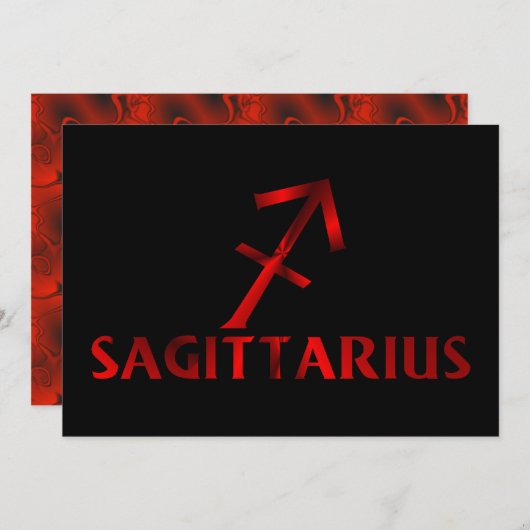 Symbool Red Sagittarius Horoscope Kaart (Voorkant / Achterkant)