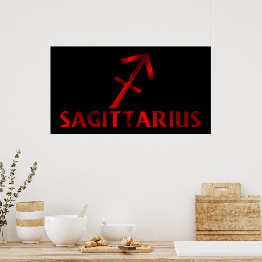 Symbool Red Sagittarius Horoscope Poster (Keuken)