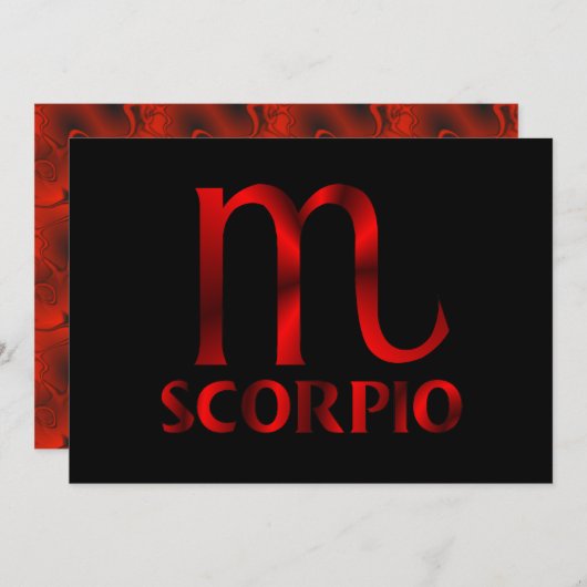 Symbool Red Scorpio Horoscope Kaart (Voorkant / Achterkant)
