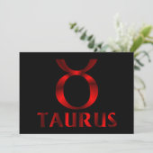 Symbool Red Taurus Horoscope Kaart (Staand voorkant)