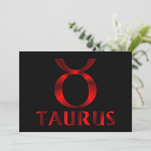Symbool Red Taurus Horoscope Kaart (Staand voorkant)