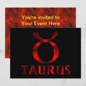 Symbool Red Taurus Horoscope Kaart (Voorkant / Achterkant)