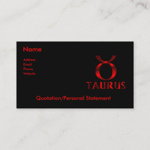 Symbool Red Taurus Horoscope Visitekaartje