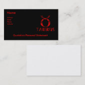 Symbool Red Taurus Horoscope Visitekaartje (Voorkant / Achterkant)
