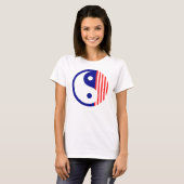 Symbool Red White en Blue Yin Yang T-shirt (Voorkant volledig)