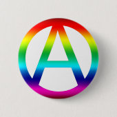 Symbool regenbooganarchie ronde button 5,7 cm (Voorkant)