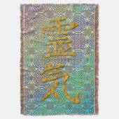Symbool REIKI gold + levenspatroon Deken (Voorkant Verticaal)