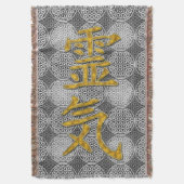 Symbool REIKI gold + levenspatroon Deken (Voorkant Verticaal)