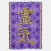 Symbool REIKI gold + levenspatroon Deken (Voorkant Verticaal)