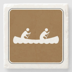 Symbool rolteken kanoe stenen onderzetter