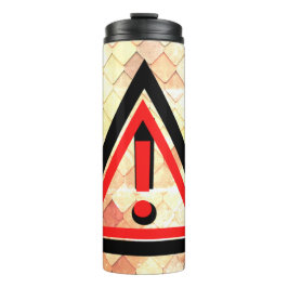 Symbool rood kleurendriehoeksvorm thermosbeker