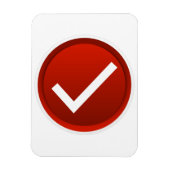 Symbool rood vinkje magneet (Verticaal)