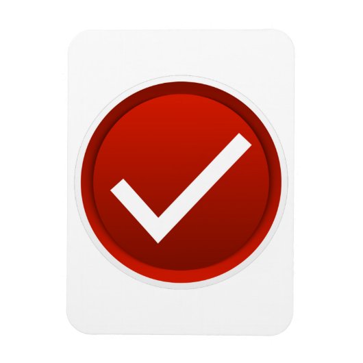 Symbool rood vinkje magneet (Verticaal)