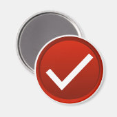 Symbool rood vinkje magneet (Voorkant / Achterkant)